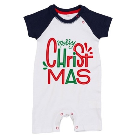 Pagliaccetto neonato personalizzabile con nome merry christmas colorful Natale