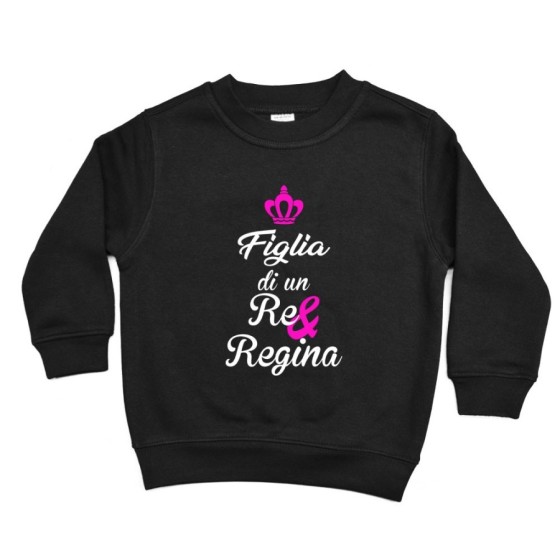 Felpa bambino figlio figlia di un re e di una regina con corona azzurra fucsia Per la famiglia