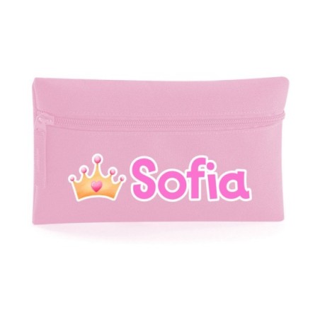 Astuccio personalizzato con nome con corona watercolor