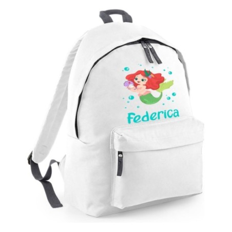 Zaino personalizzato con nome con sirenetta