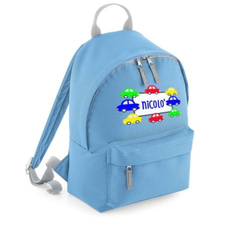Zaino personalizzato con nome con macchinine Divertenti