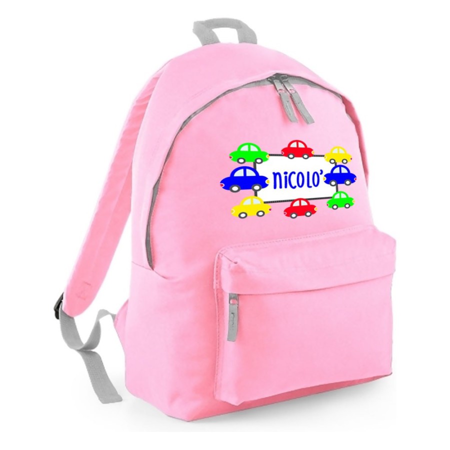 Zaino personalizzato con nome con macchinine Divertenti