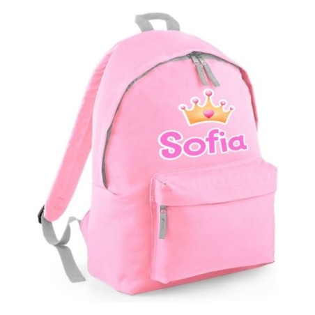 Zaino personalizzato con nome con corona watercolor