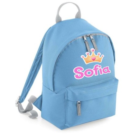Zaino personalizzato con nome con corona watercolor Divertenti