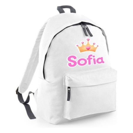 Zaino personalizzato con nome con corona watercolor Divertenti