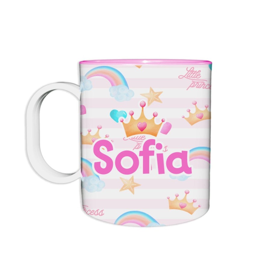 Tazza per la scuola personalizzata con nome con corona watercolor Divertenti