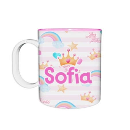 Tazza per la scuola personalizzata con nome con corona watercolor Divertenti