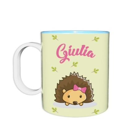 Tazza per la scuola personalizzata con nome baby riccio Divertenti