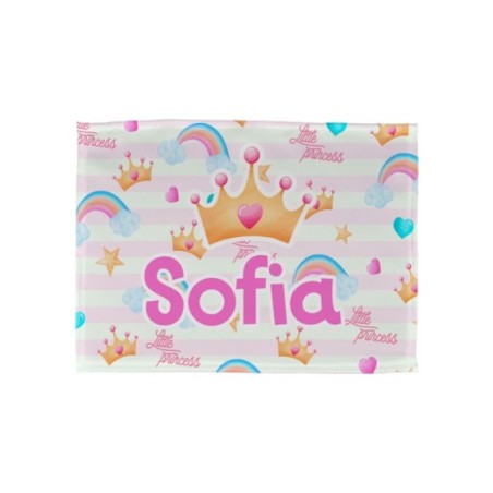 Tovaglietta personalizzata con nome con corona watercolor