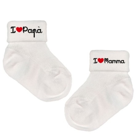 Calzini neonato i love mamma i love papà