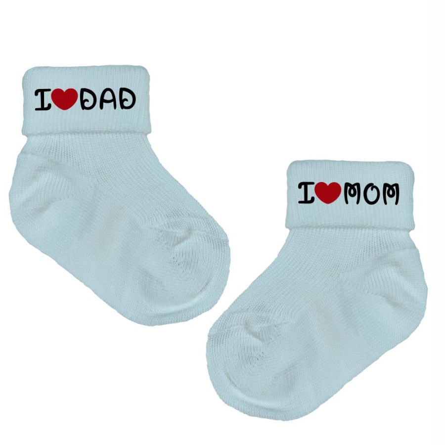 Calzini neonato i love mom i love dad Per la famiglia
