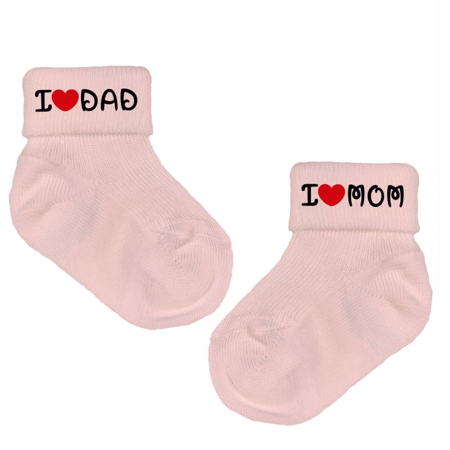 Calzini neonato i love mom i love dad Per la famiglia