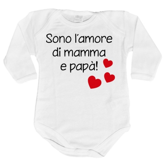Body neonato sono l'amore di mamma e papà con cuoricini Per la famiglia