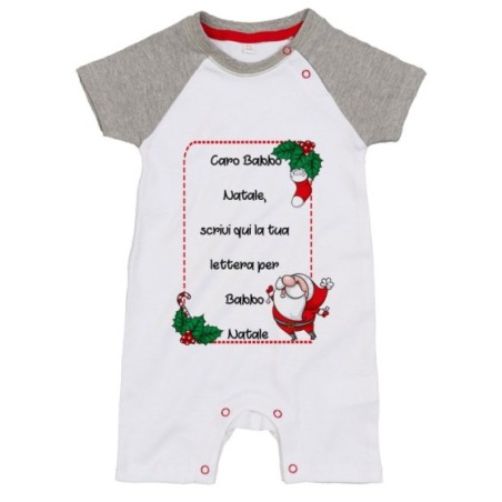 Pagliaccetto neonato personalizzato con testo lettera a...