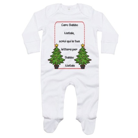 Tutina neonato personalizzata con testo lettera a babbo...