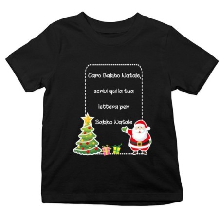 T-shirt bambino personalizzata con testo lettera a babbo...