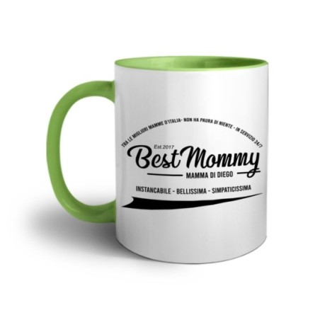 Tazza personalizzata con nome del bambino e data best mommy Per la mamma