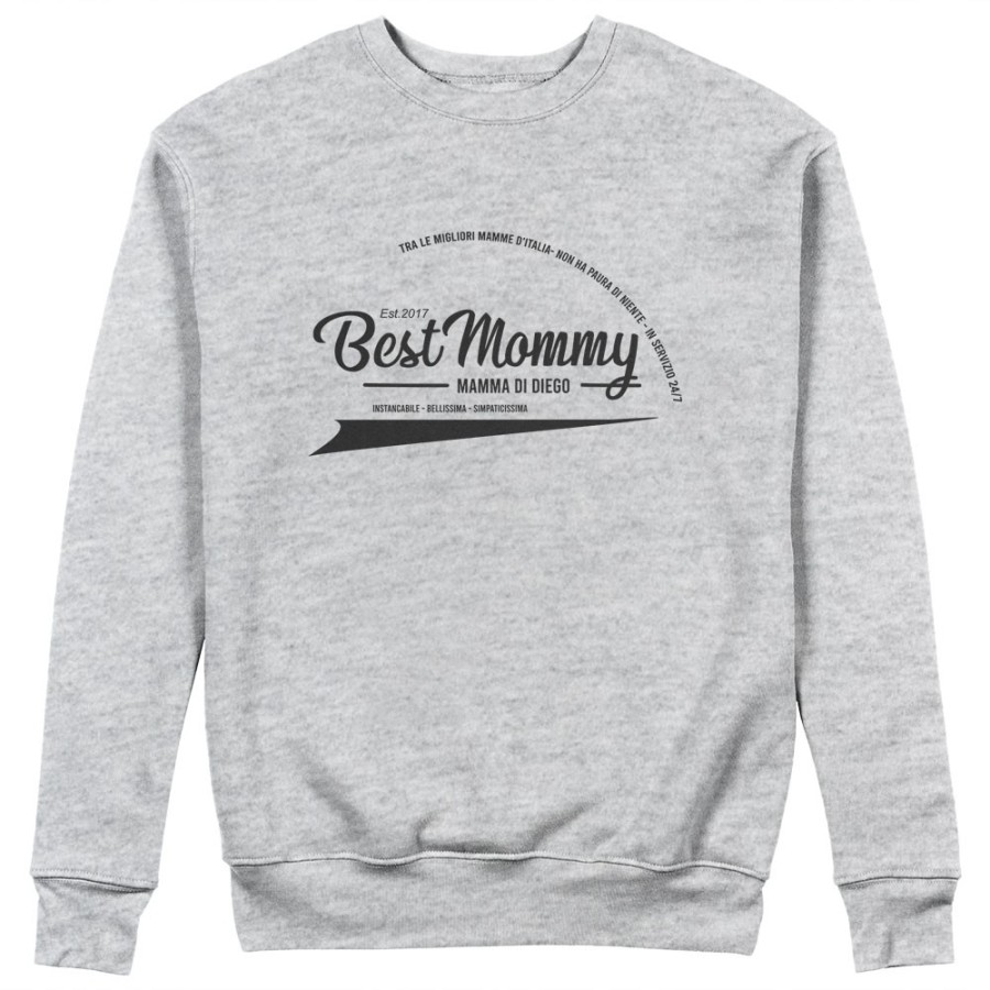 Felpa donna personalizzata con nome del bambino e data best mommy Per la mamma