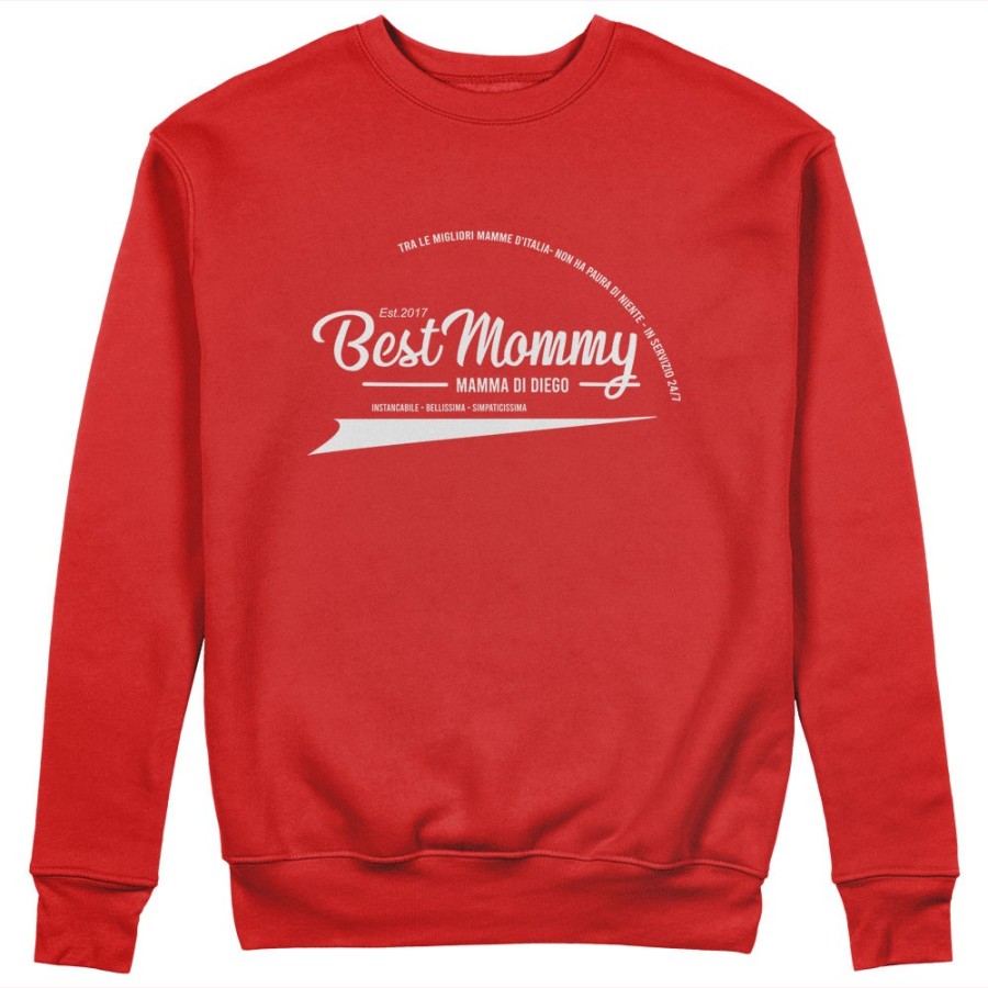 Felpa donna personalizzata con nome del bambino e data best mommy Per la mamma