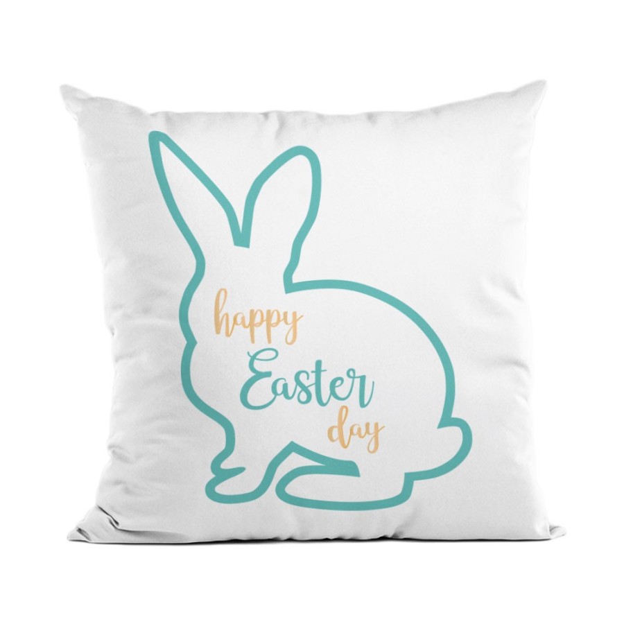 Cuscino happy easter day coniglietto stilizzato Pasqua
