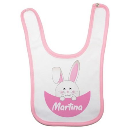 Bavaglino neonato personalizzato con nome coniglietto che...