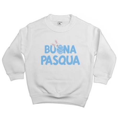 Felpa bambino buon pasqua con coniglietto che sbuca...