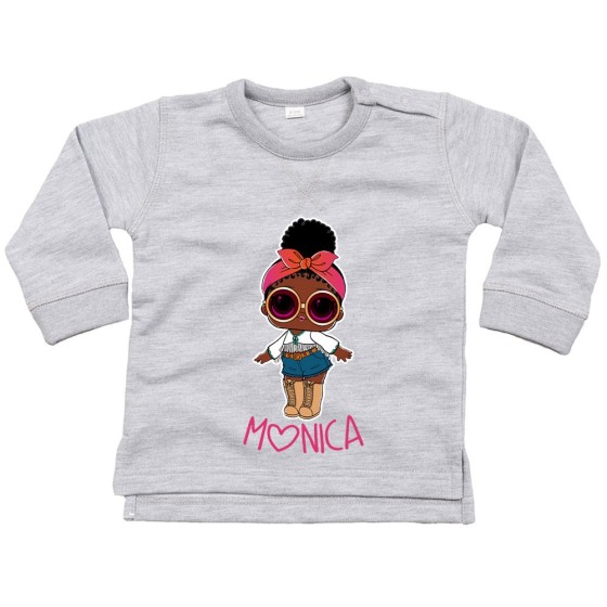 Felpa neonata personalizzata con nome lol con la bandana e occhiali Cartoon