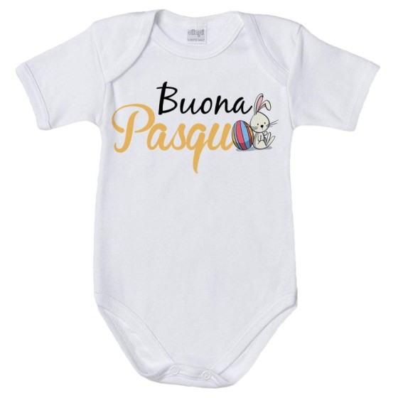 Body neonato buona pasqua coniglietto seduto Pasqua