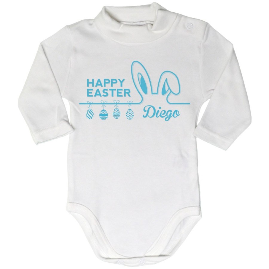 Body lupetto neonato personalizzato con nome happy easter Pasqua