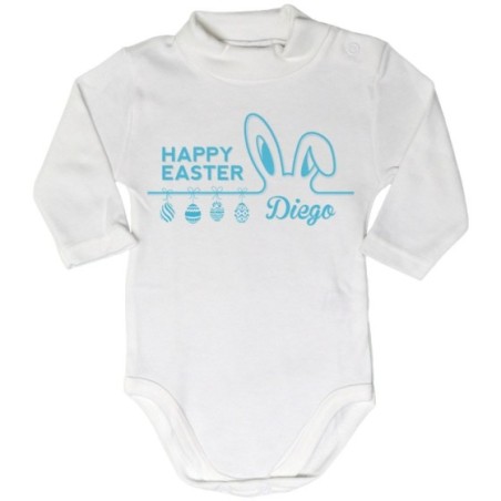 Body lupetto neonato personalizzato con nome happy easter