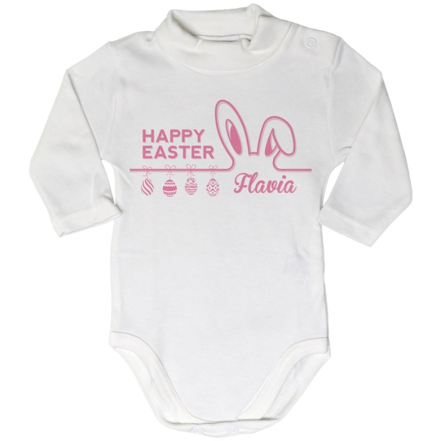 Body lupetto neonato personalizzato con nome happy easter Pasqua