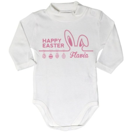 Body lupetto neonato personalizzato con nome happy easter Pasqua