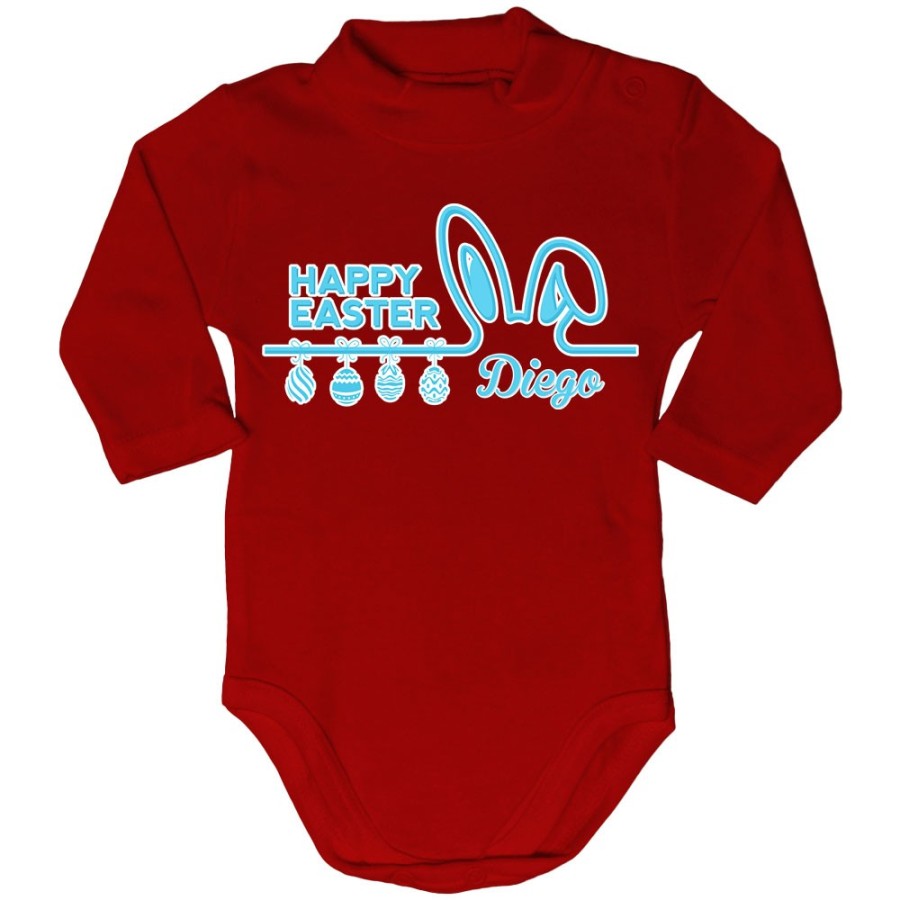 Body lupetto neonato personalizzato con nome happy easter Pasqua