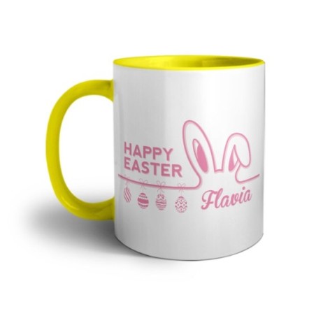 Tazza personalizzata con nome happy easter Pasqua