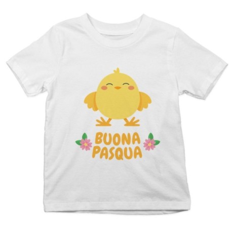 T-shirt bambino personalizzabile con nome buona pasqua...