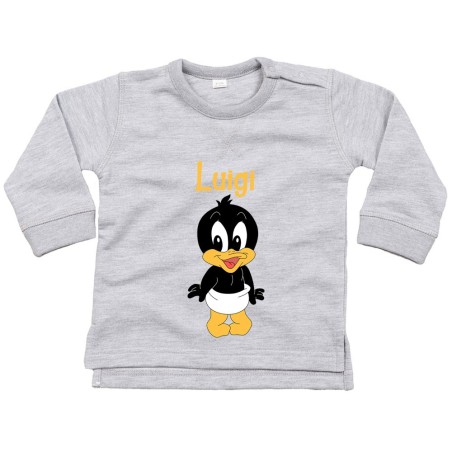 Felpa neonato personalizzata con nome baby duffy