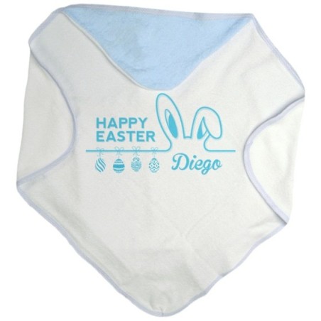 Accappatoio neonato personalizzato con nome happy easter