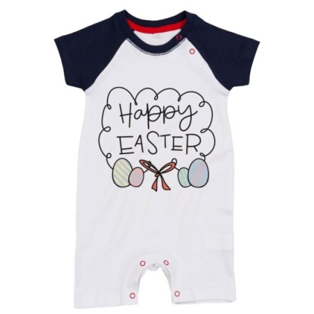 Pagliaccetto neonato happy easter uova e fiocchi