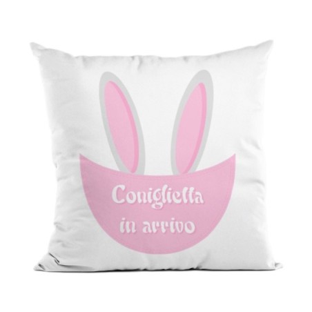 Cuscino coniglietto in arrivo che esce dalla tasca