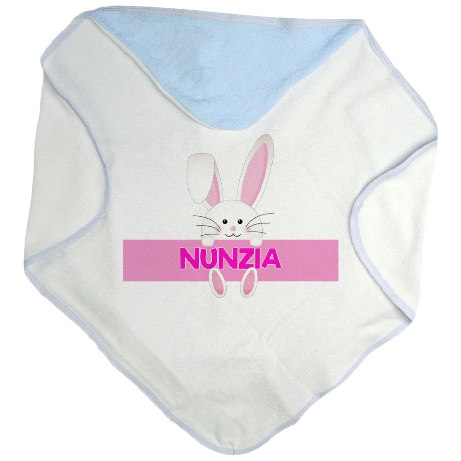 Accappatoio neonato personalizzato con nome coniglietto Pasqua
