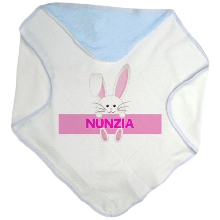 Accappatoio neonato personalizzato con nome coniglietto Pasqua