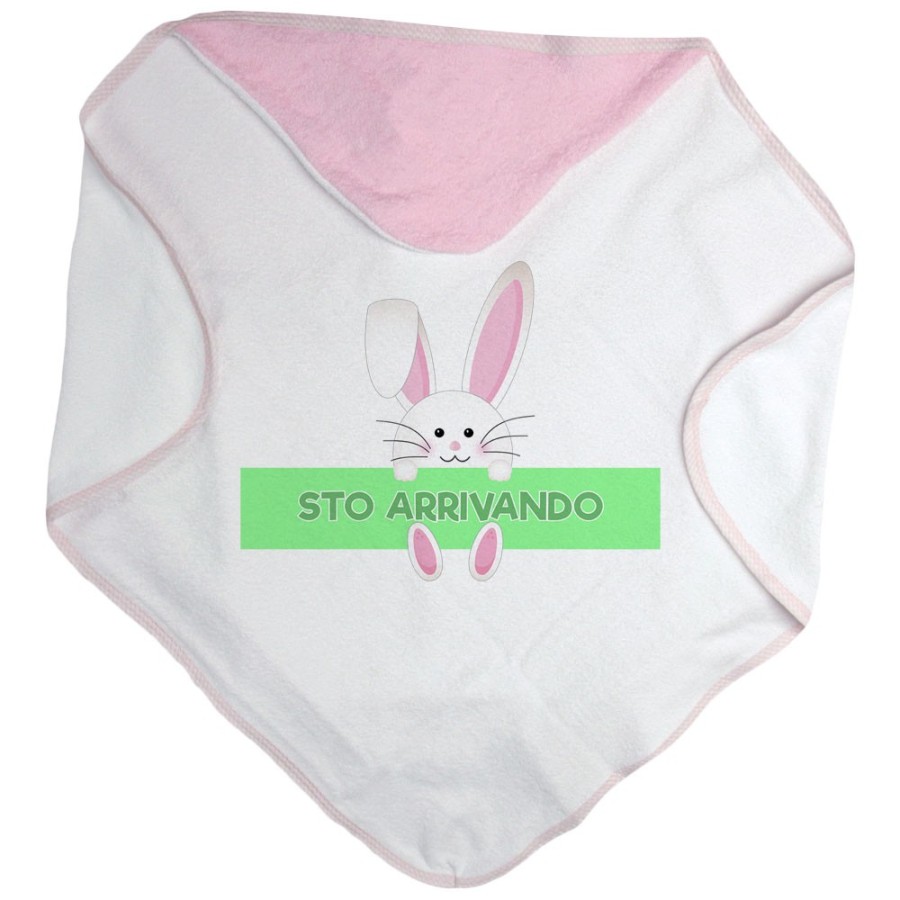 Accappatoio neonato personalizzato con nome coniglietto Pasqua