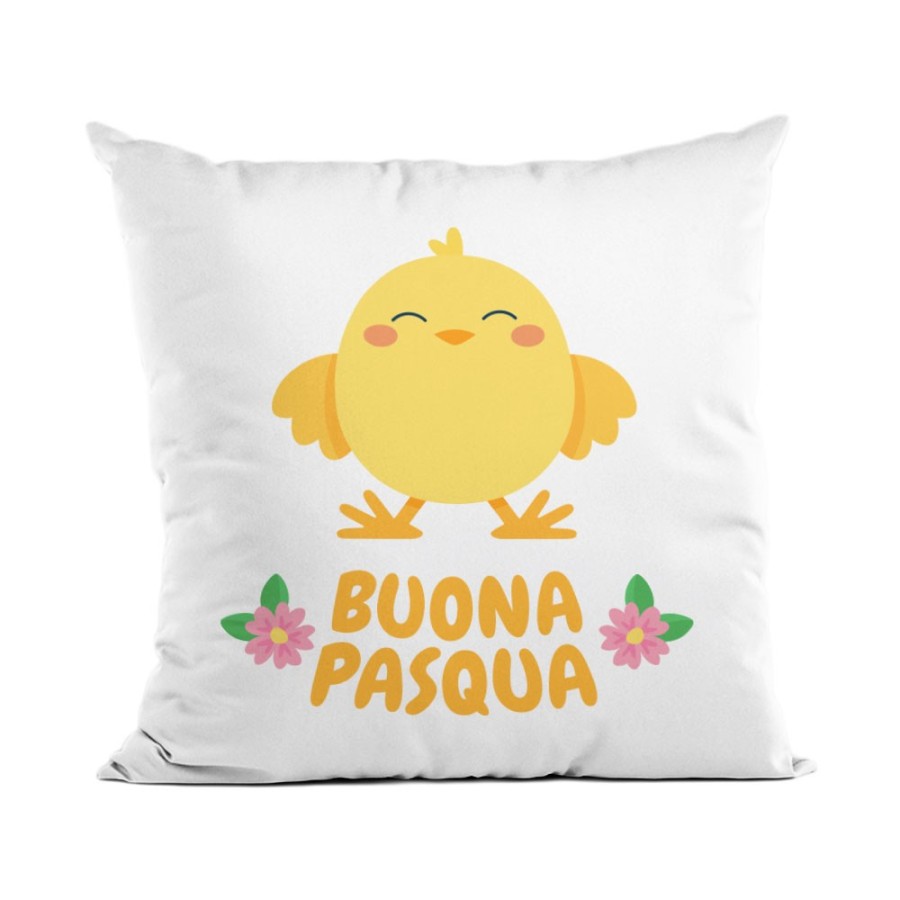 Cuscino personalizzabile con nome buona pasqua dal pulcino Pasqua