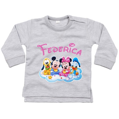 Felpa neonato personalizzata con nome baby disney family