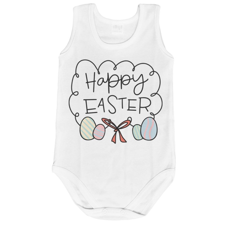Body neonato happy easter uova e fiocchi Pasqua