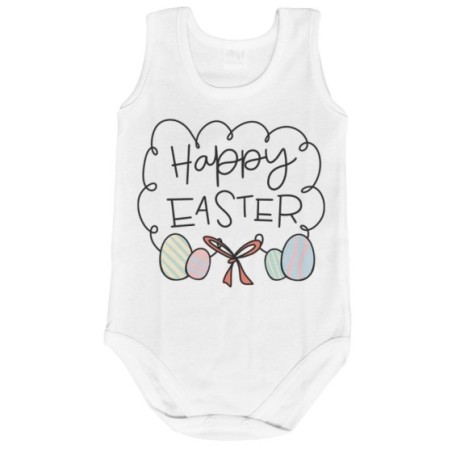 Body neonato happy easter uova e fiocchi
