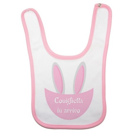 Bavaglino neonato personalizzabile con nome coniglietto...