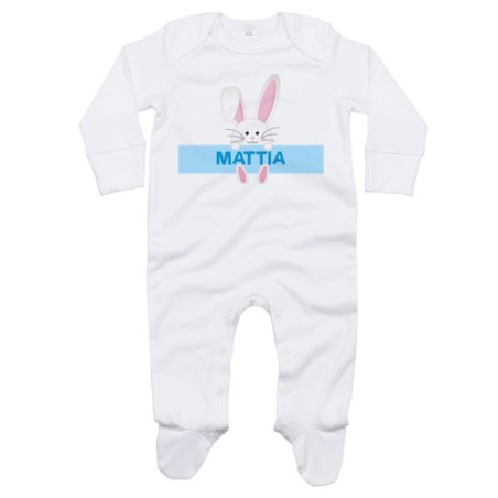 Tutina neonato personalizzata con nome coniglietto