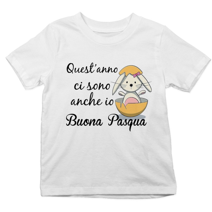 T-shirt bambino quest'anno ci sono anch'io buona pasqua Pasqua