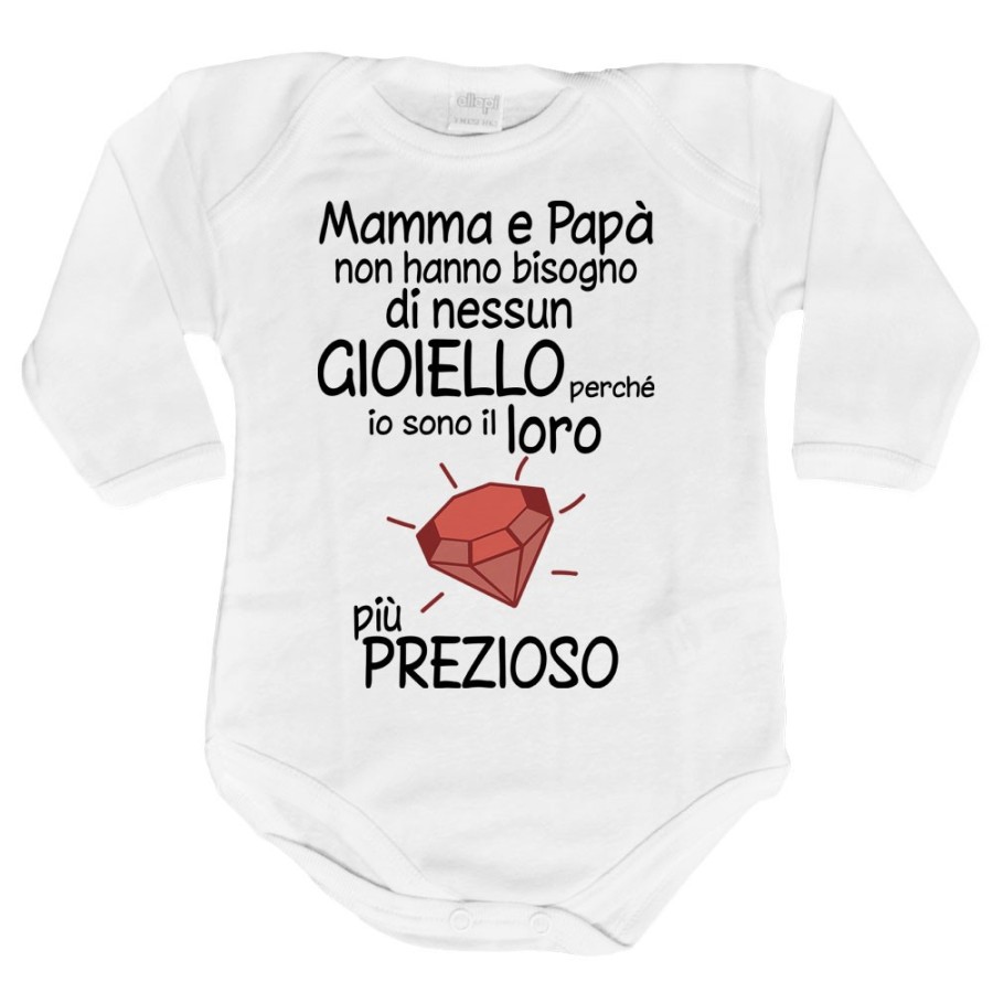 Body mamma papà non hanno bisogno di nessun gioiello perchè sono il suo diamante più prezioso Per la famiglia